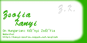 zsofia kanyi business card